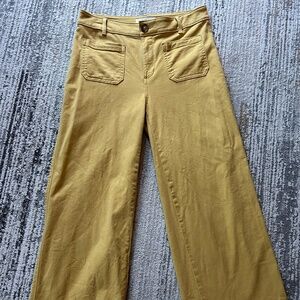 LOFT Palmer Wide Leg Pants Yellow - Size 4